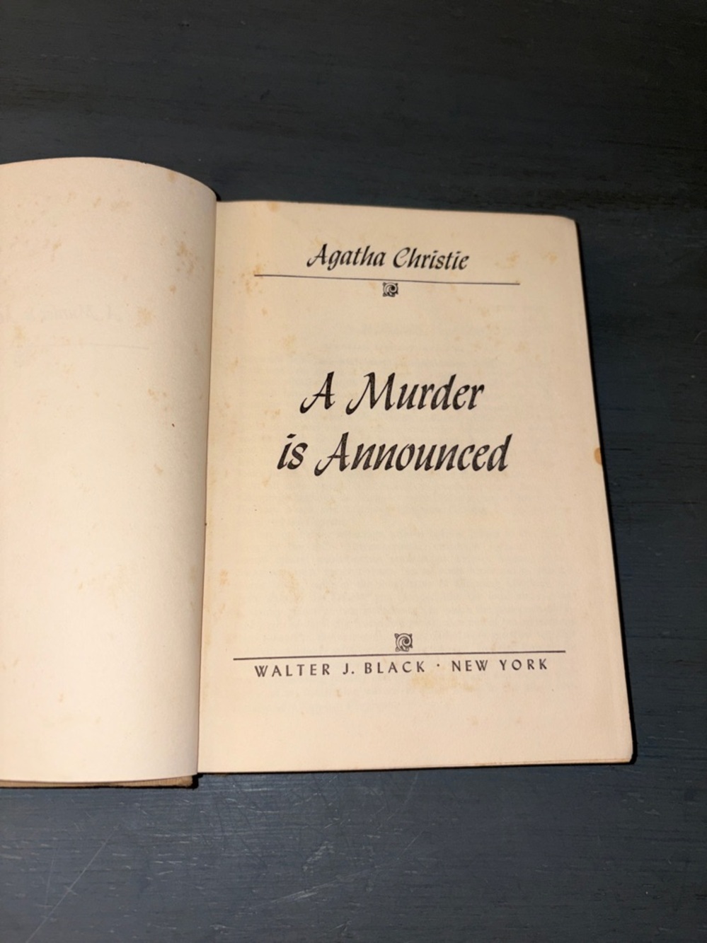 Vintage Agatha Christie "A Murder is Announced" Hardcover (Walter J. Black, 1950